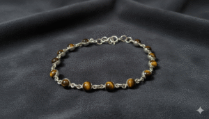 GemStone Studded Silver Bracelet stone golden earrings